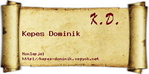 Kepes Dominik névjegykártya